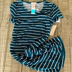 NINE BRITTON Hannah Maternity Fitted Short Sleeve Knit Dress